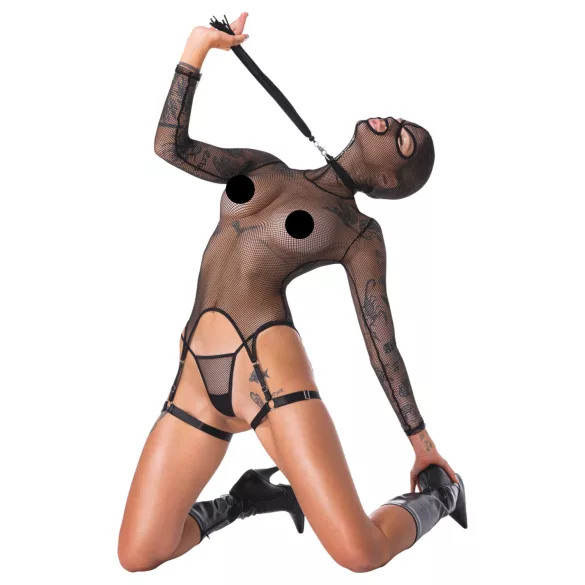 Bad Kitty - BDSM läbipaistev võrksärk piitsaga must - M