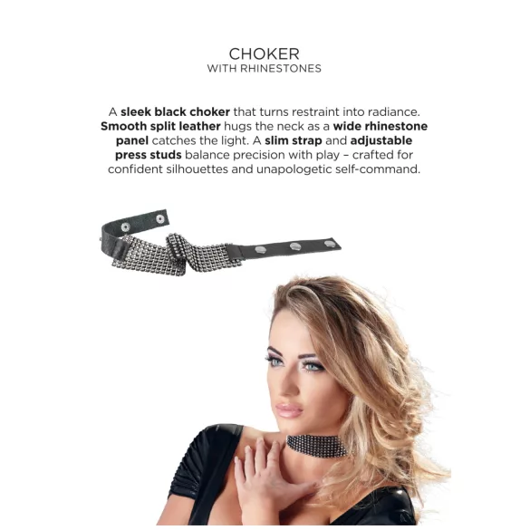 Bad Kitty - kaelarihm kividega - must