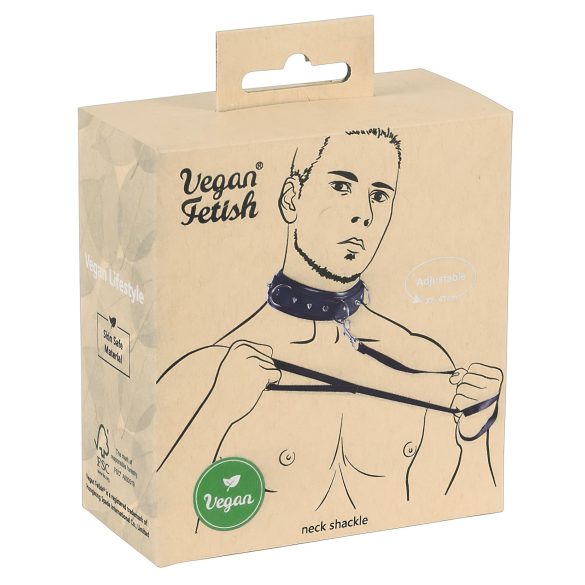 Vegan Fetish - musta neetidega kaelarihm ja rihm