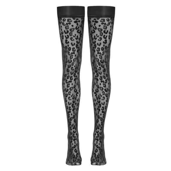 Cottelli Legwear - leopardimustriga sukk - must - 3