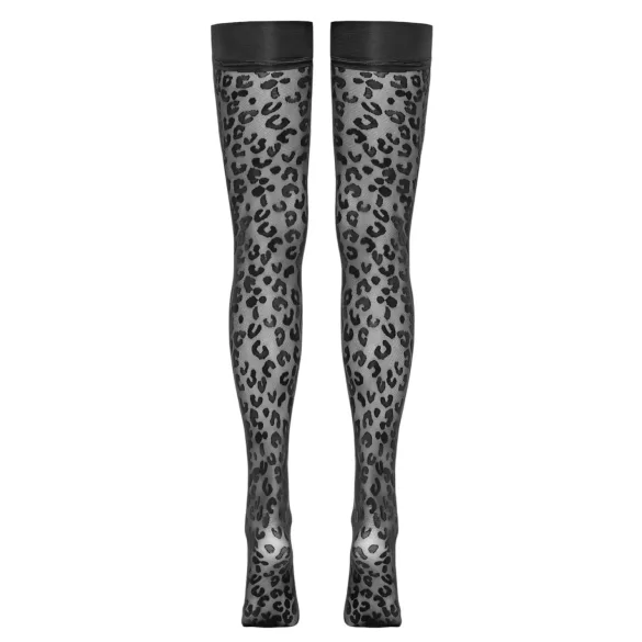 Cottelli Legwear - leopardimustriga sukk - must - 3