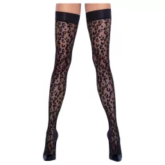 Cottelli Legwear - leopardimustriga sukk - must - 5