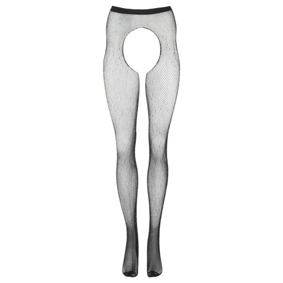 Cottelli Legwear - avatud sädelevad sukkpüksid - mustad (S-L)
