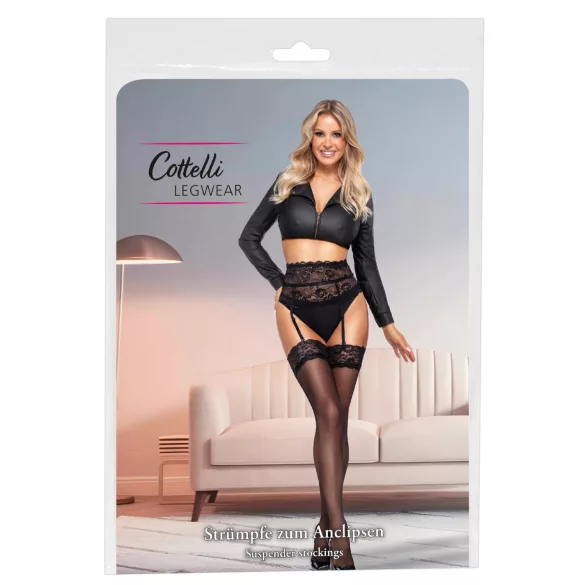 Cottelli - siidised sukad - must - L