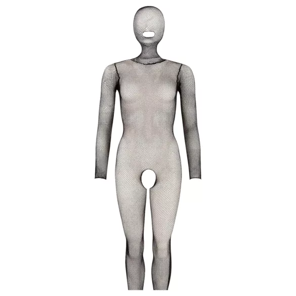 Mandy Mystery - võrkkangast kehasukk maskiga - must (S-L)