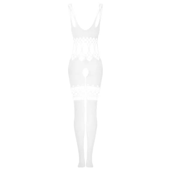 Obsessive G330 - läbipaistev, mustriline kombinesoon (valge) - XL/2XL