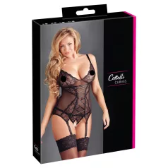Cottelli - naiste pitsist topp paeltega - must