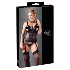   Cottelli - naiste pluus suures suuruses - lilleline muster - must