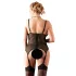 Cottelli - naiste pluus suures suuruses - lilleline muster - must - XXXL