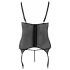 Cottelli - naiste pluus suures suuruses - lilleline muster - must - XXXL
