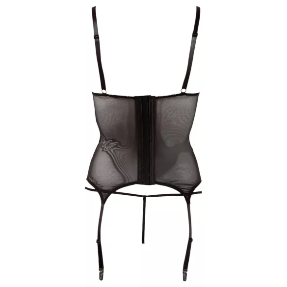 Cottelli - naiste läbipaistev topp - läikivad triibud - must - M