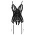 Cottelli - pitsiline avatud topp ja stringid (must) - L
