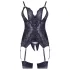 Cottelli - avatud pitsist pluus ja stringid - must - XL
