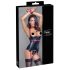 Cottelli Bondage - Läikiv, rinna tõstev kaelarihmega topp (must) - XL