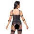 Cottelli Bondage - rihmadega top, käeraudu ja stringid (must) - L