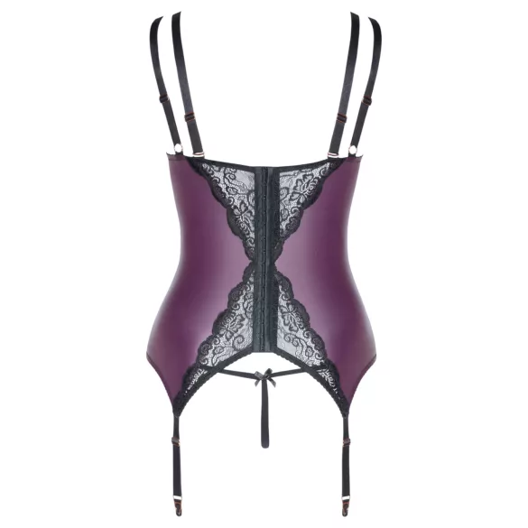 Cottelli Curves - pitsiline, paelaga pesukomplekt (lilla) - 90D/XL