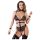 Cottelli Bondage - rihmadega avatud body kettidega - must - M