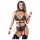 Cottelli Bondage - rihmadega avatud body kettidega - must - L