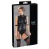 Cottelli Bondage - varrukateta läikiv body ja käeraud (must) - M