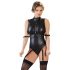 Cottelli Bondage - varrukateta läikiv body ja käeraud (must) - M