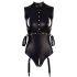 Cottelli Bondage - varrukateta läikiv body ja käeraud (must) - XL