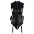 Cottelli Bondage - varrukateta läikiv bodi ja käeraud - must - XL