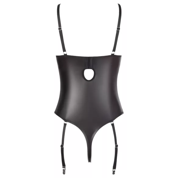 Abierta Fina - avatud pitsist kehakate rihmadega - must - 85B/L
