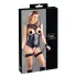 Cottelli Bondage - lakknahatest bodi ja käeraudadega - must - XL