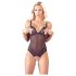 Cottelli - pitsiline ja pärlitega avatud body (must) - XL