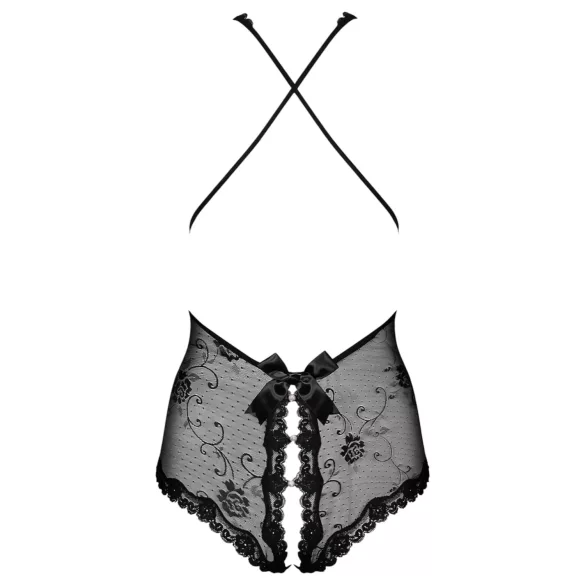 Obsessive Fiorenta - avatud pitsist bodi pärlitega must - L/XL