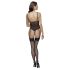 Cottelli - sukahoidjaga pitsiline avatud body (must) - M