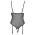 Cottelli - sukahoidjaga pitsiline avatud body (must) - M