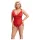 Cottelli Curves - läbipaistev pitsist bodi - punane - 2XL