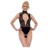 Abierta Fina - pitsiline avatud body strassidega (must)