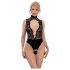 Abierta Fina - pitsiline avatud body strassidega (must)