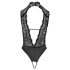 Abierta Fina - pitsiline avatud body strassidega (must)