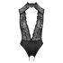 Abierta Fina - pitsiline avatud body strassidega (must)