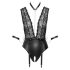Cottelli Bondage - pitsiline kaelarihmaga body (must) - XL
