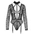 Cottelli - läbipaistev rihmadega body (must)