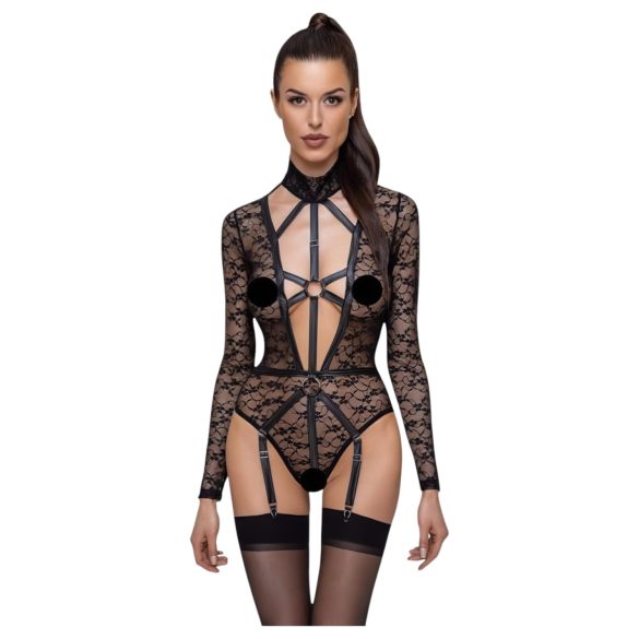 Cottelli - läbipaistev rihmadega body (must) - M