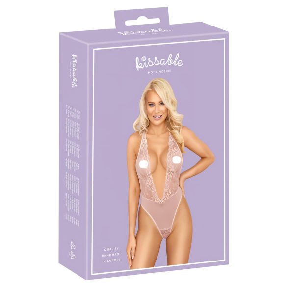 Suudeldav pitsiline body (roosa) - L/XL