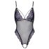 Cottelli - tikitud avatud pitsist body (must-lilla)