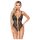 Abierta Fina - avatud pitsiline strassidega body (must) - XL
