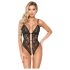Abierta Fina - avatud pitsiline strassidega body (must) - XL