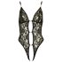 Abierta Fina - avatud pitsiline strassidega body (must) - XL