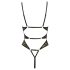 Abierta Fina - avatud pitsiline strassidega body (must) - XL