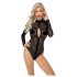 Noir - leopardimustriline, pikkade varrukatega body (must) - M
