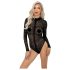 Noir - leopardimustriline, pikkade varrukatega body (must) - M