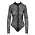 Noir - leopardimustriga, pikkade varrukatega body (must) - M