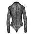 Noir - leopardimustriga, pikkade varrukatega body (must) - M